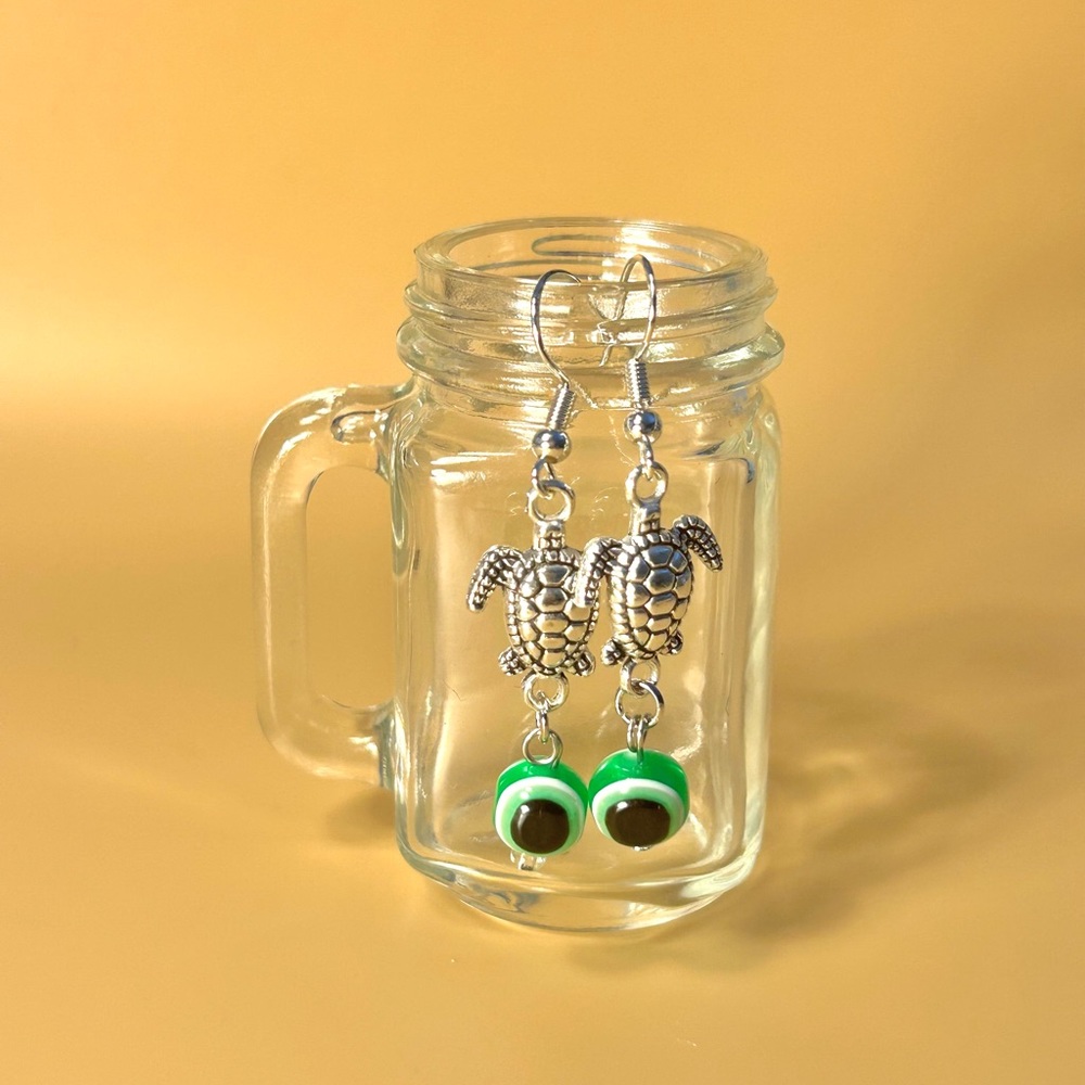 Turtle Evil Eye Earrings